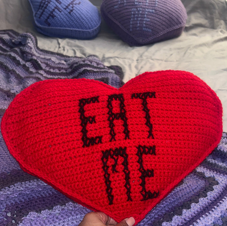 Custom Crochet Heart Pillow