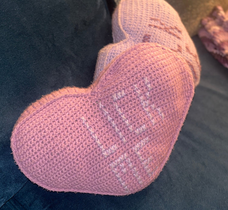 Custom Crochet Heart Pillow