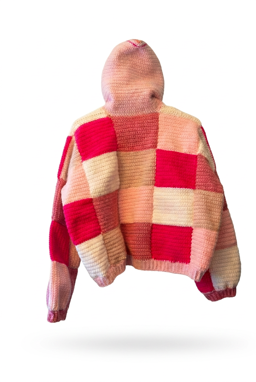 Pink cardigan back without hanger