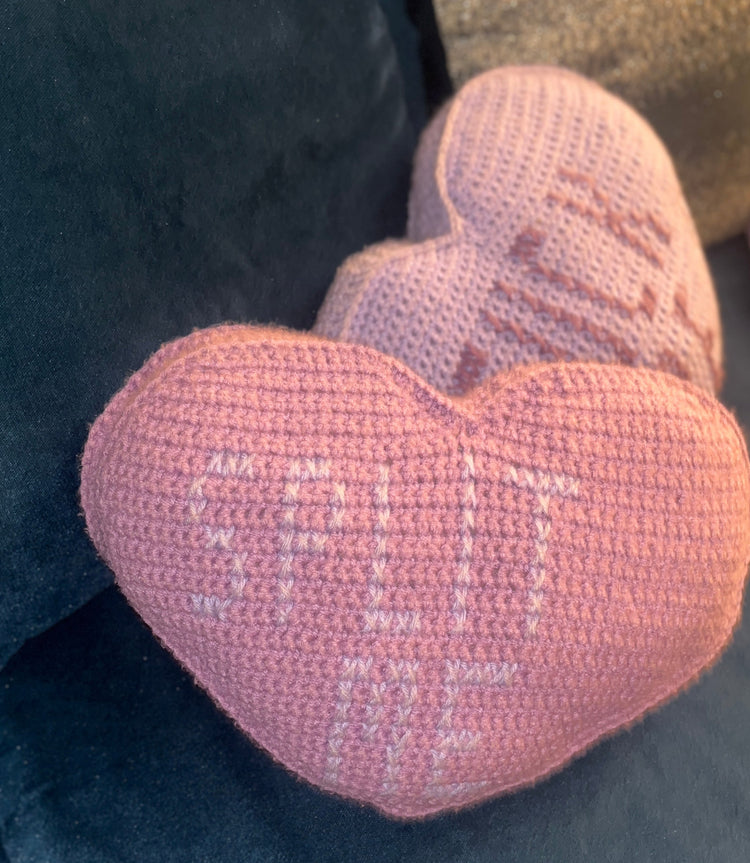 Custom Crochet Heart Pillow